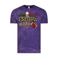 Cloud Purple eat sleep football repeat Vintage Tee - BundleAndBundleShop