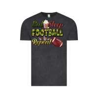 Vintage Black eat sleep football repeat Vintage Tee - BundleAndBundleShop