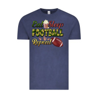 Vintage Denim eat sleep football repeat Vintage Tee - BundleAndBundleShop