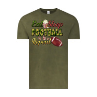 Vintage Olive eat sleep football repeat Vintage Tee - BundleAndBundleShop
