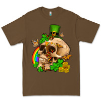 Cacao St. Patrick's boho skull Premium Tee - OliviaCreatesArt