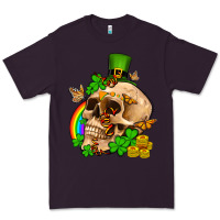 Plum St. Patrick's boho skull Premium Tee - OliviaCreatesArt