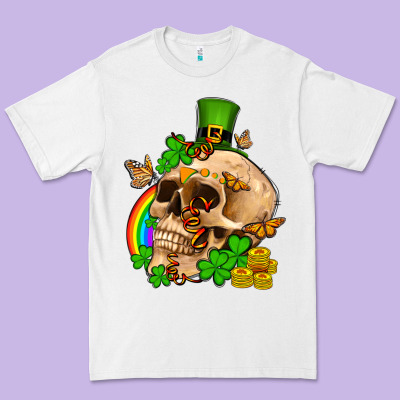 St. Patrick's Boho Skull Premium Tee Designed By Oliviacreatesart