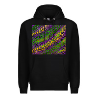 Black mardi gras leopard background Premium Hoodie - RanaPortraitStore