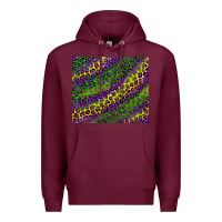 Burgundy mardi gras leopard background Premium Hoodie - RanaPortraitStore
