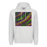 Dove Grey mardi gras leopard background Premium Hoodie - RanaPortraitStore