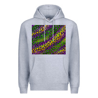 Heather Grey mardi gras leopard background Premium Hoodie - RanaPortraitStore