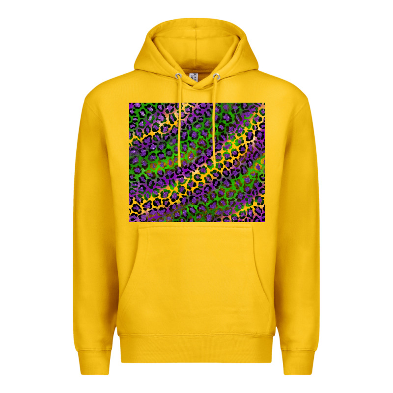 Mardi Gras Leopard Background Premium Hoodie by RanaPortraitStore | Teevron