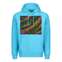 Ocean Blue mardi gras leopard background Premium Hoodie - RanaPortraitStore