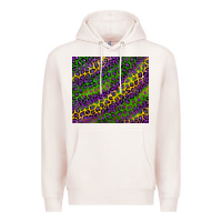 Pale Pink mardi gras leopard background Premium Hoodie - RanaPortraitStore