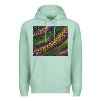 Seafoam mardi gras leopard background Premium Hoodie - RanaPortraitStore
