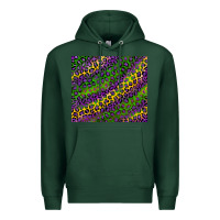 Sports Green mardi gras leopard background Premium Hoodie - RanaPortraitStore