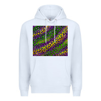 White mardi gras leopard background Premium Hoodie - RanaPortraitStore