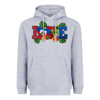 Heather Grey love haitian republic Heavyweight Hoodie - RanaPortraitStore