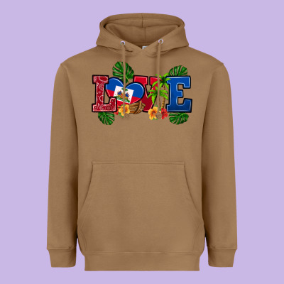 Love Haitian Republic Heavyweight Hoodie Designed By Ranaportraitstore