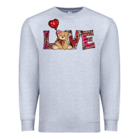 Heather Grey valentines day tedybear love Premium Sweatshirt - RanaPortraitStore