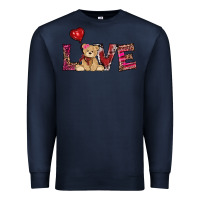 Navy valentines day tedybear love Premium Sweatshirt - RanaPortraitStore