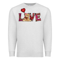 Oatmeal Heather valentines day tedybear love Premium Sweatshirt - RanaPortraitStore