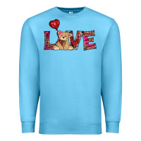 Ocean Blue valentines day tedybear love Premium Sweatshirt - RanaPortraitStore