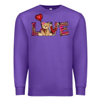 Purple valentines day tedybear love Premium Sweatshirt - RanaPortraitStore