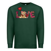 Sports Green valentines day tedybear love Premium Sweatshirt - RanaPortraitStore