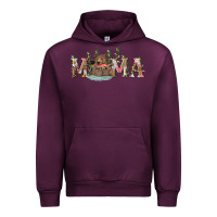 Mauve Wine Mama with bear and daisy Urban Hoodie - RanaPortraitStore
