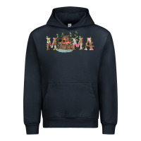 Navy Mama with bear and daisy Urban Hoodie - RanaPortraitStore