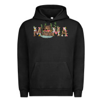 Pigment Black Mama with bear and daisy Urban Hoodie - RanaPortraitStore