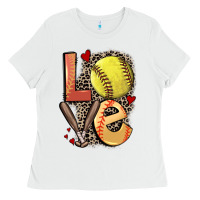 White love softball Ladies Tee - FaDigitalArtStudio