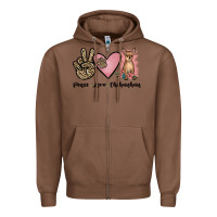 Chestnut peace love chihuahua Zipper Hoodie - JahusDesignShop