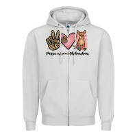 Dove Grey peace love chihuahua Zipper Hoodie - JahusDesignShop