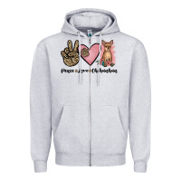 Heather Grey peace love chihuahua Zipper Hoodie - JahusDesignShop