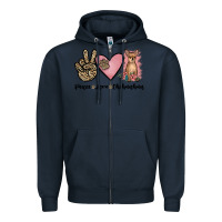 Navy peace love chihuahua Zipper Hoodie - JahusDesignShop
