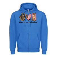 True Royal peace love chihuahua Zipper Hoodie - JahusDesignShop