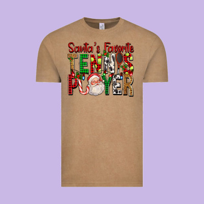 Santa's Favorite Tennis Player For Christmas Vintage Tee Designed By Fadigitalartstudio