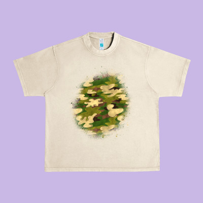 Camouflage Patch 5 Urban Heavy Tee Designed By Bundleandbundleshop
