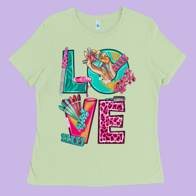 Love With Nail Elements Bbs Ladies Tee Designed By Bundleandbundleshop