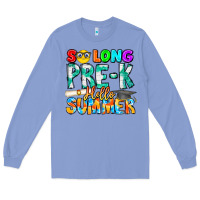 Colony Blue So Long Pre K Hello Summer Long Sleeve Tee - CowhideDigitalArt