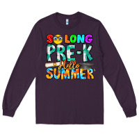 Plum So Long Pre K Hello Summer Long Sleeve Tee - CowhideDigitalArt