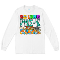 White So Long Pre K Hello Summer Long Sleeve Tee - CowhideDigitalArt