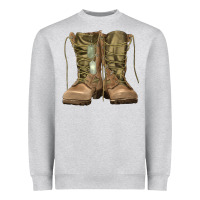 Heather Grey soldier boots Heavyweight Sweatshirt - RanaPortraitStore