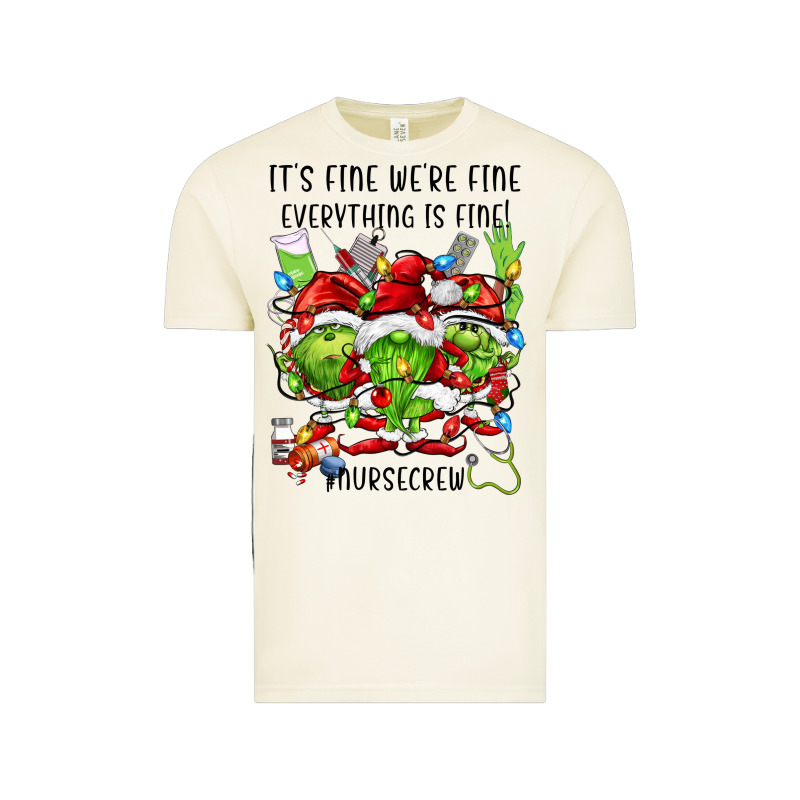It's Fine We're Fine Everythıng Is Fine! Nursecre Vintage Tee by FaDigitalArtStudio | Teevron