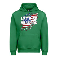 Emerald Let's Go Brandon Ripped Cloth with American Flag Urban Hoodie - Jasminsmagicworld
