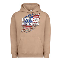 Pigment Burro Let's Go Brandon Ripped Cloth with American Flag Urban Hoodie - Jasminsmagicworld