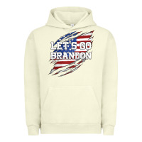 Pigment Pistachio Let's Go Brandon Ripped Cloth with American Flag Urban Hoodie - Jasminsmagicworld