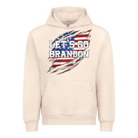 Sandshell Let's Go Brandon Ripped Cloth with American Flag Urban Hoodie - Jasminsmagicworld