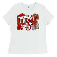 White christmas love nurse bbs Ladies Tee - BundleAndBundleShop