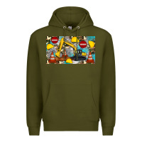 Army Green excavator sippy Premium Hoodie - Artiststas
