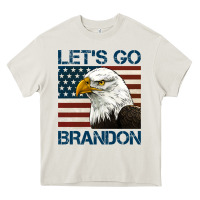 Cream american bald eagle let's go brandon Heavy Core Tee - Jasminsmagicworld