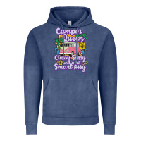 Vintage Denim camp camping camper queen classy sassy and a bit smart assycamper camp Vintage Hoodie - linhVisuals